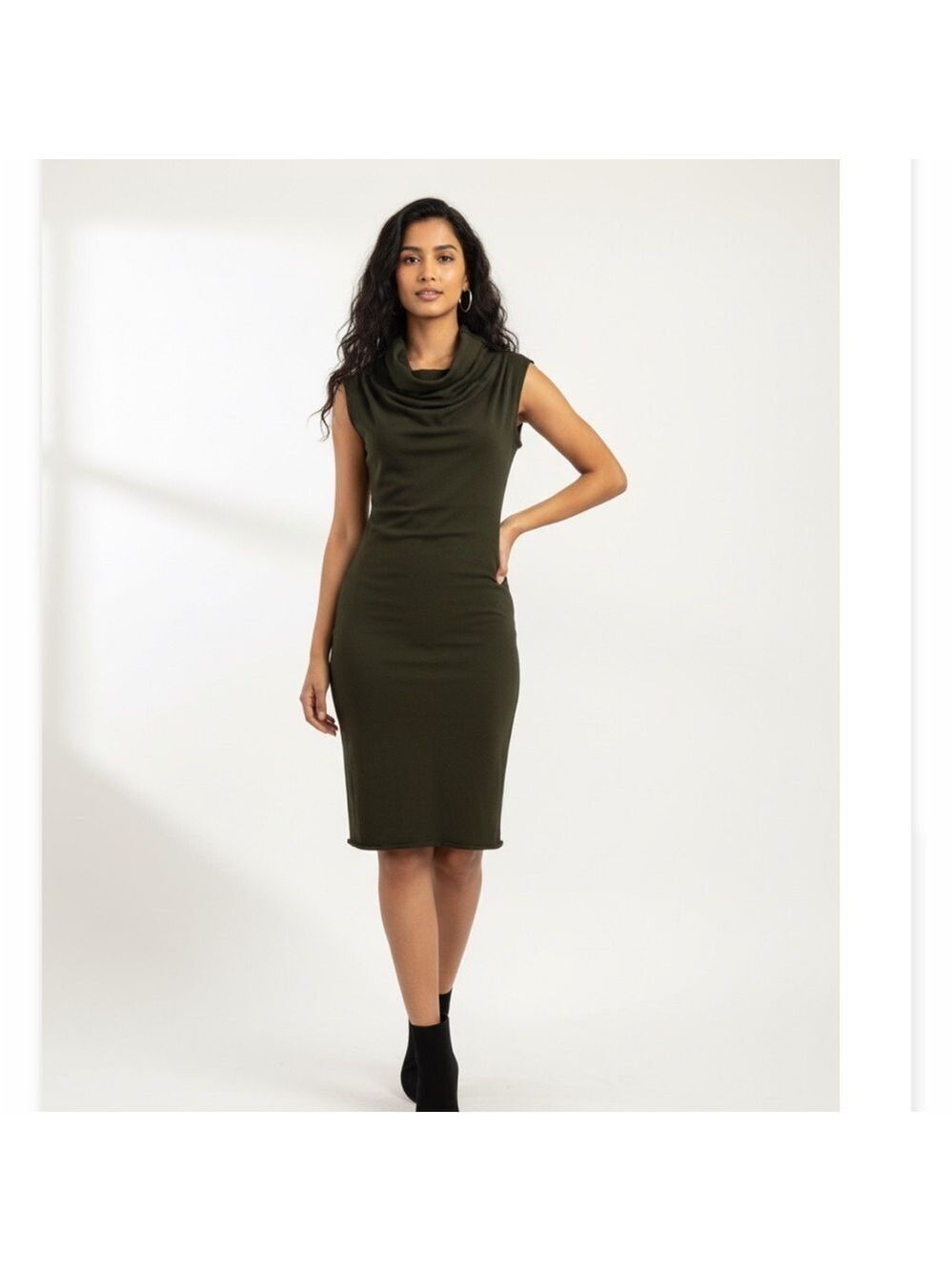 Sarah Pacini Sleeveless Cowl Neck Dress
